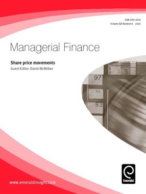 cover image of Managerial Finance, Volume 32, Issue 6